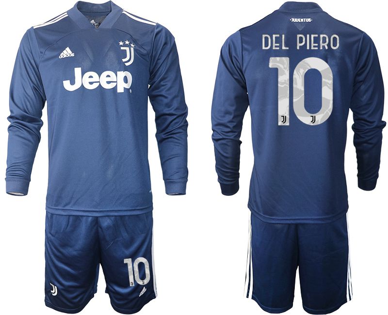 Men 2020-2021 club Juventus away long sleeves #10 blue Soccer Jerseys1->juventus jersey->Soccer Club Jersey